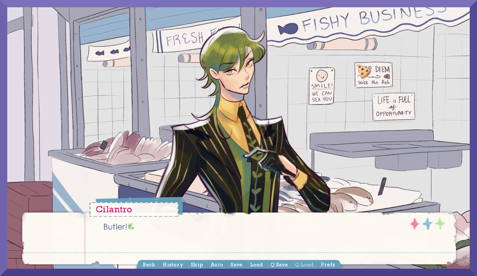 Decorated screenshot image of Cilantro from "Project Pizzaro Deep Dish"